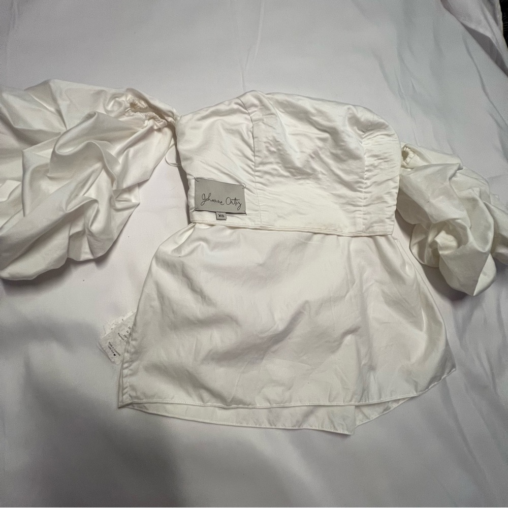Johanna Ortiz Tulum Off Shoulder Blouse Top White XS - Picture 9 of 11